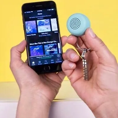 Kikkerland Bluetooth Wireless Micro Mini Speaker Keychain Color Aqua BRAND NEW • $14.99