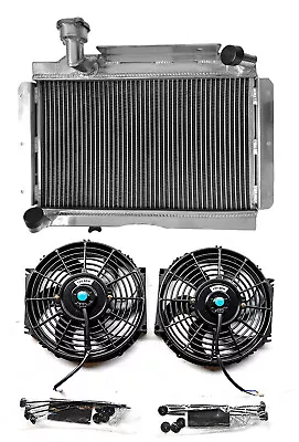 Aluminum Radiator+Fans FOR MG MGA 1500 1600 1622 DE LUXE 1955-1962 1.5/1.6 56 57 • $175