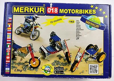 Vintage Merkur 018 Motorbikes Czech Metal Toy Model Building Set 100% Complete • $29.99