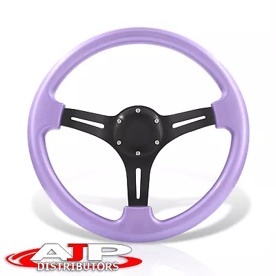 6-Bolt Purple JDM Aluminum Racing Drift Deep Dish Horn 14  350mm Steering Wheel • $44.99