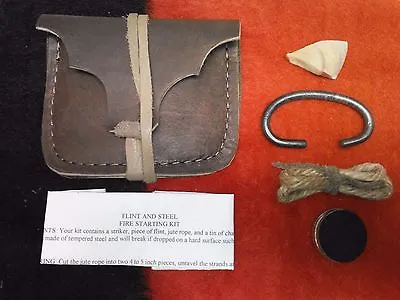 FLINT & STEEL Firestarting Kit-Hand Forged-SCA-Renaissance Faire-Medieval • $19.99