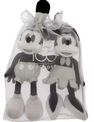 Walt Disney Mickey & Minnie Mouse STEAMBOAT WILLIE Plush Stuffed-100th Decades • $36