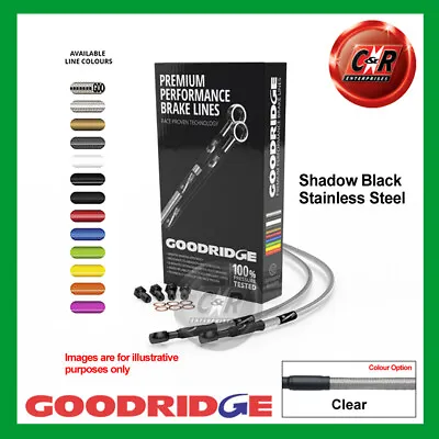 Fits KAWASAKI KH100EX G4 80-93 Goodridge Black S/Steel Clear Front Brake Hoses • £82.98