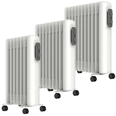 Mylek Oil Filled Radiator Heater Portable Intelligent Eco Thermostat All Sizes • £44.99