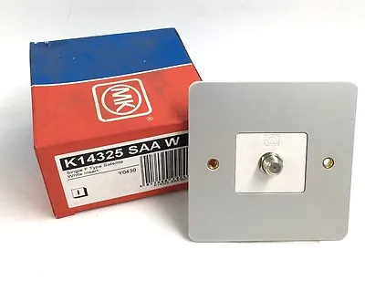 Mk Edge Single Aluminium F Type Satellite Socket White Insert K14325 Saa W • £9.99