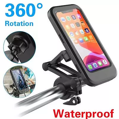 Motorcycle Bike Handlebar Phone Mount Holder Waterproof Case For IPhone Samsung • $10.99