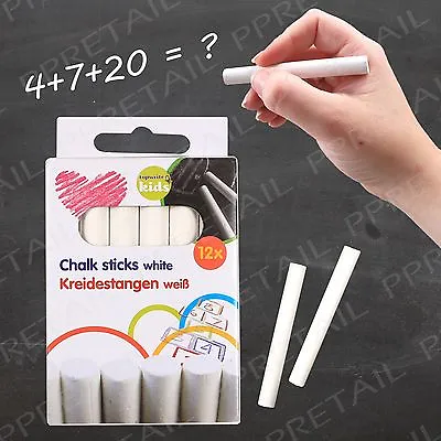 60Pc White Chalk Sticks +QUALITY+ Chalkboard/Blackboard School Pub Signs/Darts • £5.61