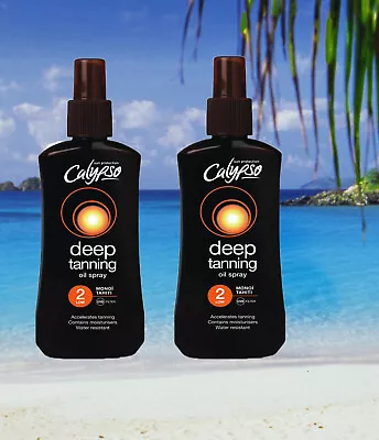 Calypso SPF 2 Spray Tan Oil Deep Tan Sun Oil Tanning Oil Bronzing Oil Sun Lotion • £17.26