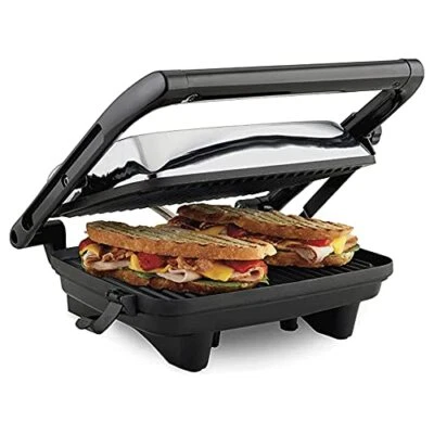 $20.79 • Buy Hamilton Beach Electric Panini Press Grill With Locking Lid, (Chrome Finish)