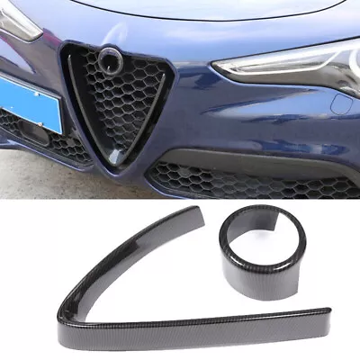 Carbon Fiber ABS Front Bumper Grille Cover Trim For Alfa Romeo Stelvio 2017-2021 • $76.99