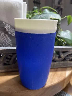 Vintage Cup Blue Thermal Insulated Mid Century Plastic 10oz Tumbler Tall U.S.A. • $5