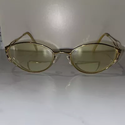 Vintage Flair Gold Eyeglasses Gold Frame Gems Women’s Made In Germany • $90.64