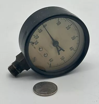 Vintage Ashcroft Compound Gauge Vacuum Positive Air Pressure -30 In Hg +60 PSIG • $41.99