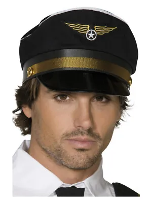 £9.76 • Buy Airline Pilot Hat Mens Stag NIght Novelty Fancy Dress Accessory Captains Hat