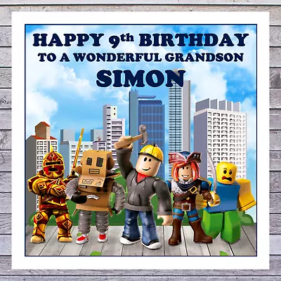 * ROBLOX BIRTHDAY CARDS Personalised Any Name Age Relation Occasion • £3