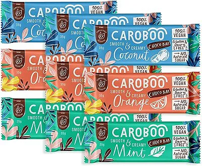 Caroboo - Creamy Choco Bar Mixed Pack | Vegan Carob Choco | 9 X 35g Choco Bars • £19.99