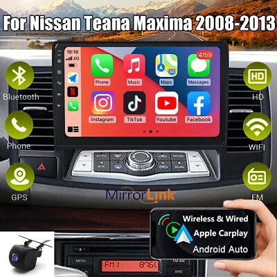 Apple Carplay Android 13 GPS Navi Car Stereo Radio For Nissan Maxima 2008-2013 • $150.01