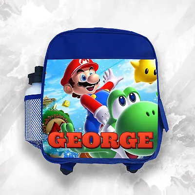 £19.99 • Buy Personalised Kids Backpack Any Name Mario Boys Childrens School Bag