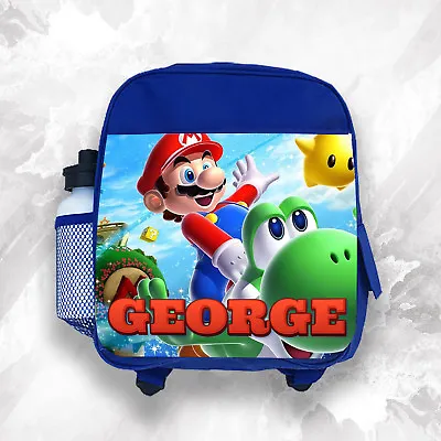 Personalised Kids Backpack Any Name Mario Boys Childrens School Bag • £19.99