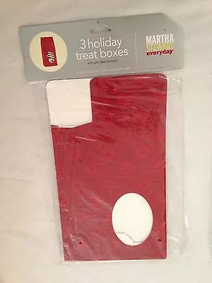 Martha Stewart Red Cardstock  2X4X8  HOLIDAY Treat Boxes W Tags - Lot Of 3 • $4.25