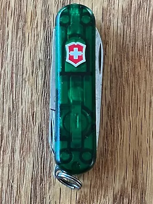 Victorinox Signature Lite 58mm Translucent Green Scales Blue Pen Red LED • $24.99