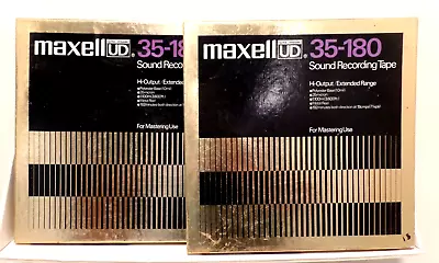 Two Maxell UD 35-180 Metal Reel Tape 10.5  1/4  Mastering Made In Japan • $90