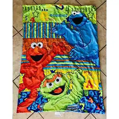 Sesame Street Toddler Kid Blanket Comforter Elmo Cookie Monster Number Counting • $25.80