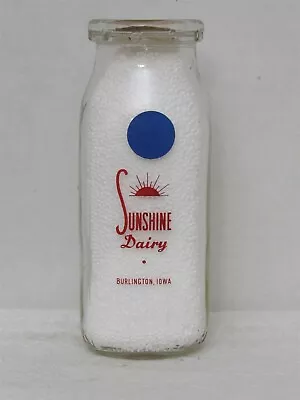 TSPHP Milk Bottle Sunshine Dairy Burlington IA DES MOINES COUNTY I Cost 7 Cents • $14.99