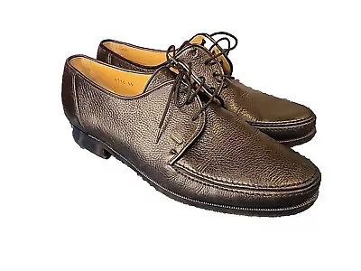 Magnanni Mens Shoes Soft Black Pebble Grain Leather Lace Up Oxfords 11M/EU 44 • $90