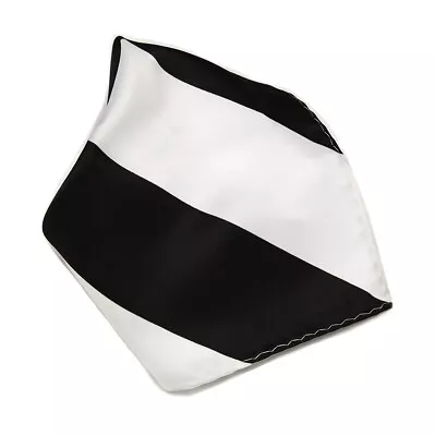 BLACK And WHITE Stripes Design Handkerchief Pocket Square Hanky • $7.99