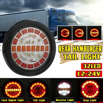 12/24V Neon LED Rear Round Hamburger Tail Light DRL Turn Signal Truck Trailer US • $9.56