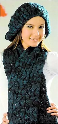 Womens Swedish Lace Beret & Scarf Knitting Misti Alpaca Pattern No 1100 • $2.27