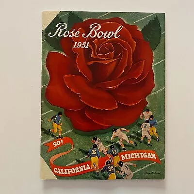 Rose Bowl 1951 Program Berkeley California Bears Vs. Michigan Wolverines NICE • $34.99