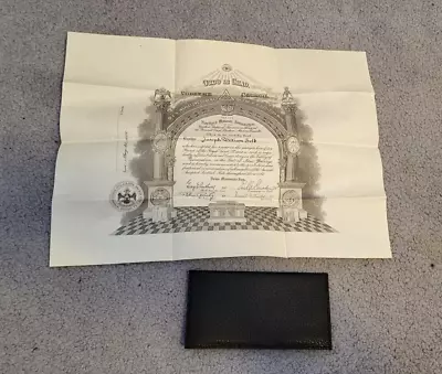 VTG 1956 Masonic 32nd Degree Scottish Rite Supreme Council Certificate W/holder • $9