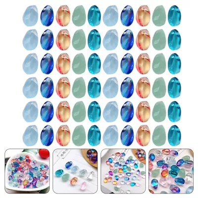  100 PCS Loose For Jewelry Large Hole Hand Crystal Beads Gradient Glass • £6.45