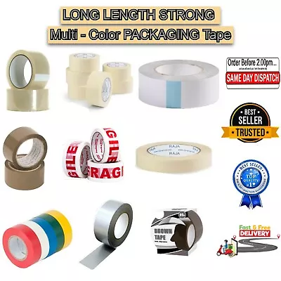 Long Length Packing Tape Fragile Parcel Multicolor Adhesive Packaging Tapes No.1 • £2.99