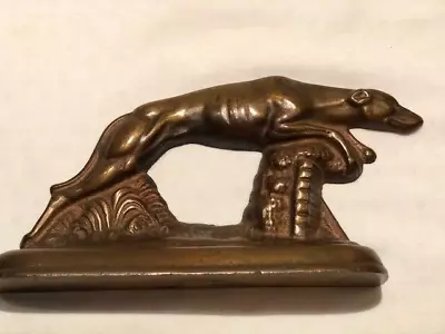 Vintage Bronze Running Greyhound Door Stop Heavy Metal Book End Sculpture • $26.65