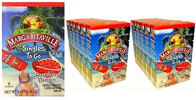 60 Margaritaville Singles To Go Strawberry Daiquiri Drink Mix Keto 6P-10box 2023 • $19.97