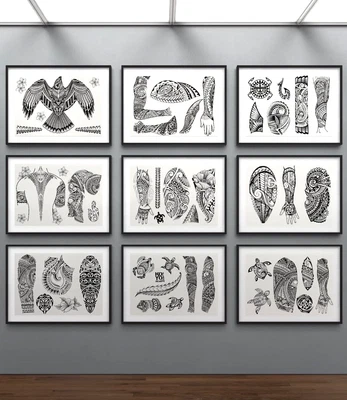 $307.75 • Buy 👺 New 2023 - Polynesian Tattoo Flash Set Size A3 (money Makers)