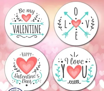 Happy Valentines Day Love Heart 💝Valentine 💝Labels Stickers Gift Craft Box UK • £0.99