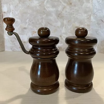 Vintage Wooden Salt Shaker And Pepper Mill MCM   Olde Thompson USA Made • $11.69