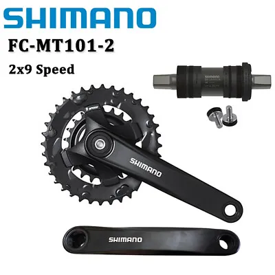 Shimano FC-MT101 2x9 Speed MTB Bike Crankset With BB-UN101 22-36T 170MM • $55.95