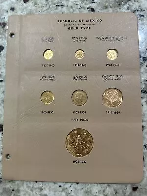 Dansco Mexico Gold Page W/ Gold Coins Complete 50201052.521 Mexican Pesos! • $6500