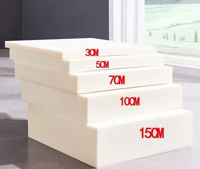 £5.99 • Buy White Foam Cushion Cut 2 Size Replacement Sofa SHEET Medium Density Foam Cushion