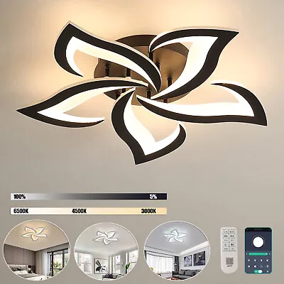 41W LED Ceiling Light Dimmable Modern Flower Chandelier APP Remote Bedroom 60cm • £28.04