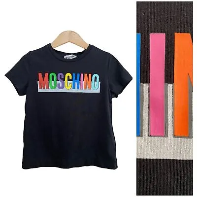 Moschino Black Multicolor Logo T-shirt • $45