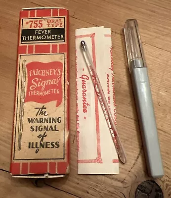 Vintage Faichney #755 Glass Oral Fever Thermometer W/ Box & Instructions • $69