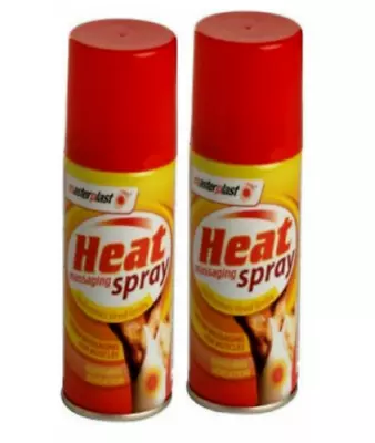 2x Heat Spray-Massaging Instant Sports Muscle Injurys Back Pain Relief Etc-150ml • £7.95