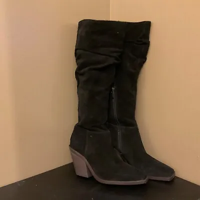 NWOB Vince Camuto Alimber BLACK SUEDE BOOTS Size 8.5 • $56.25