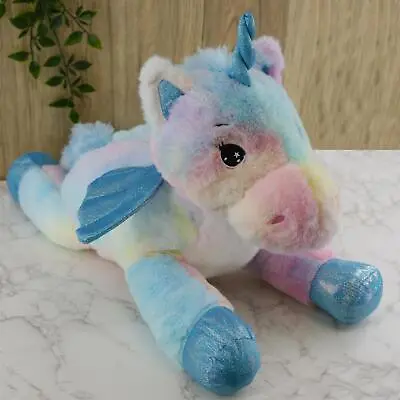 Large Soft Unicorn Toy 20  Cuddly Teddy Pegasus Plush Stuffed Horse Animal Wings • £18.69
